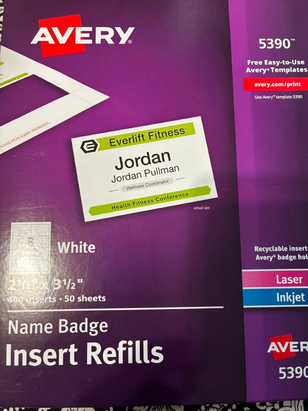 NEW Avery 5390 Name Badge Insert Refills thumbnail