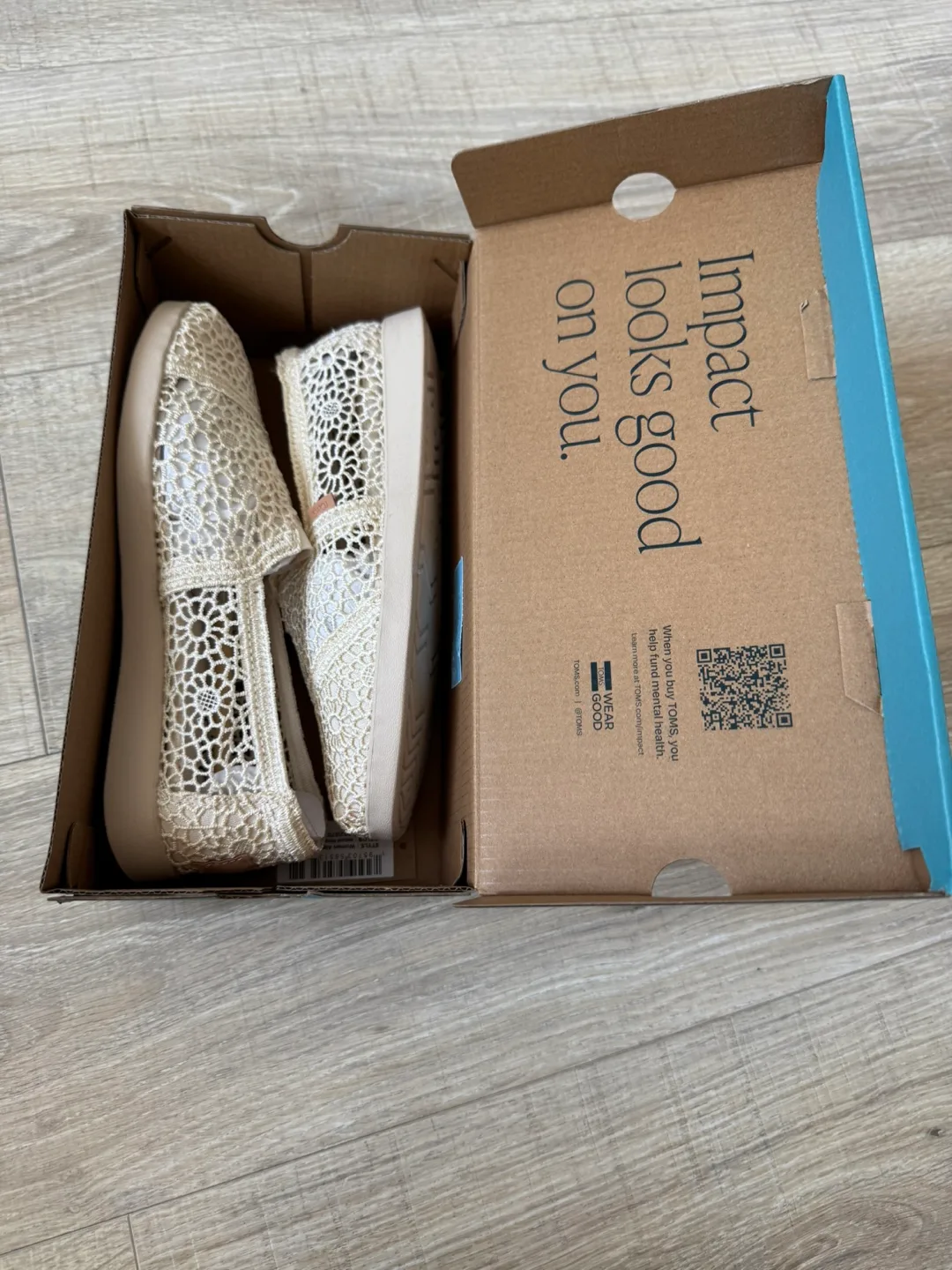 TOMS Alpargata Plus Natural Moroccan Crochet - Size 5 thumbnail