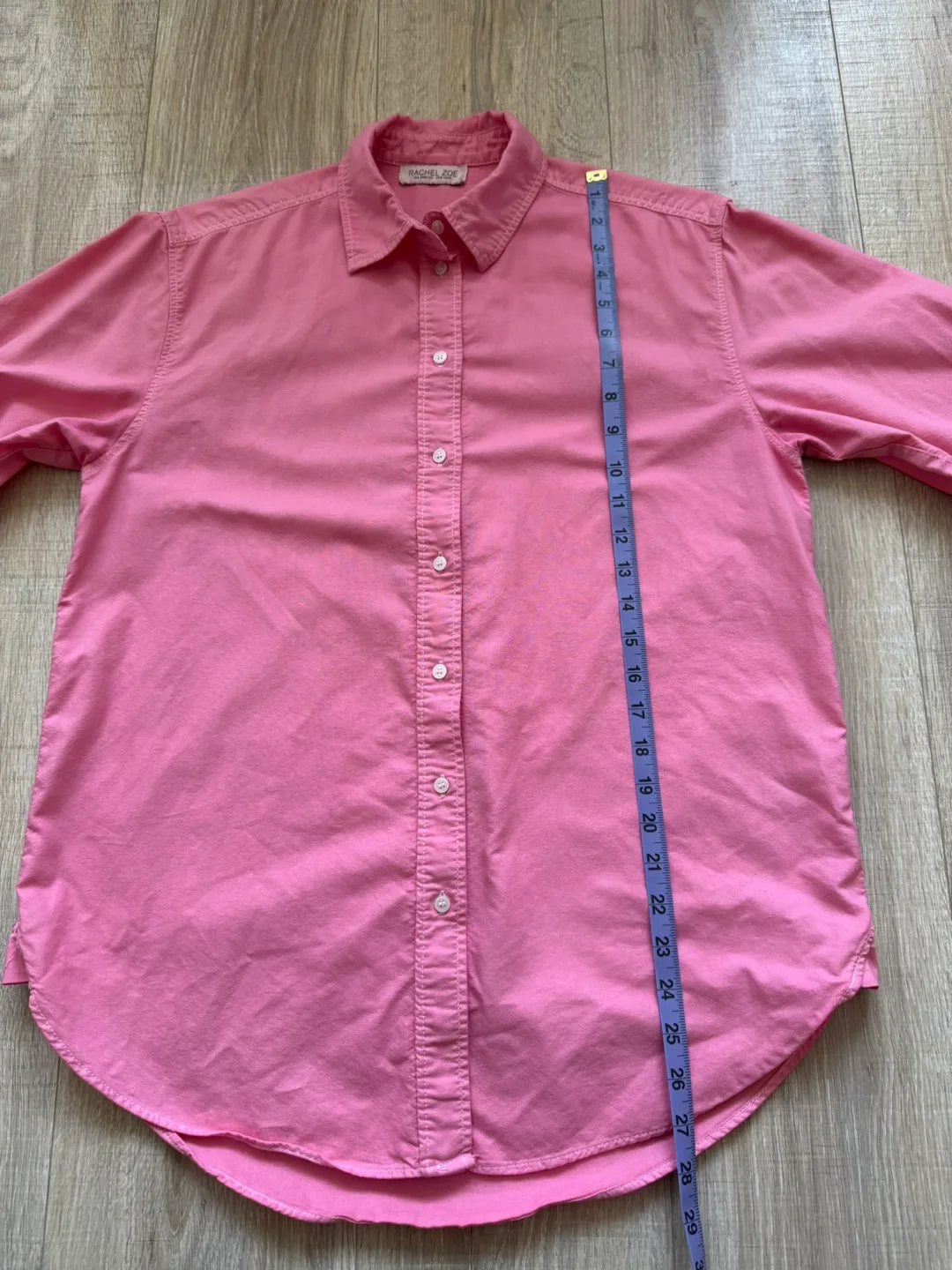 Rachel Roy Pink Button Down Oversized Shirt sz S image indicator(5)