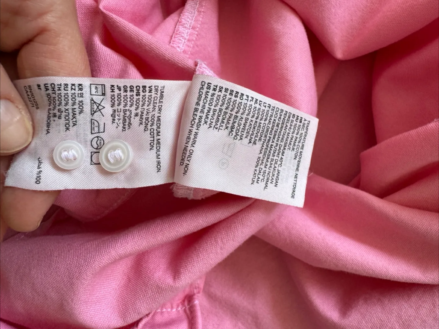 Rachel Roy Pink Button Down Oversized Shirt sz S image indicator(7)