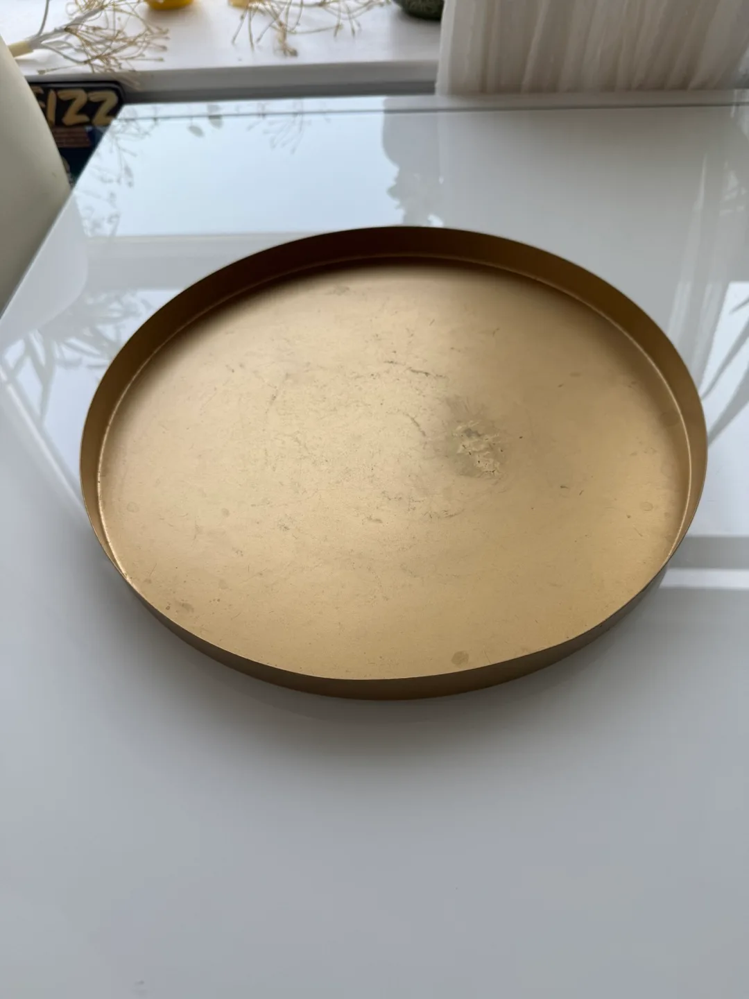 Bouclair Round Gold Metal Tray thumbnail