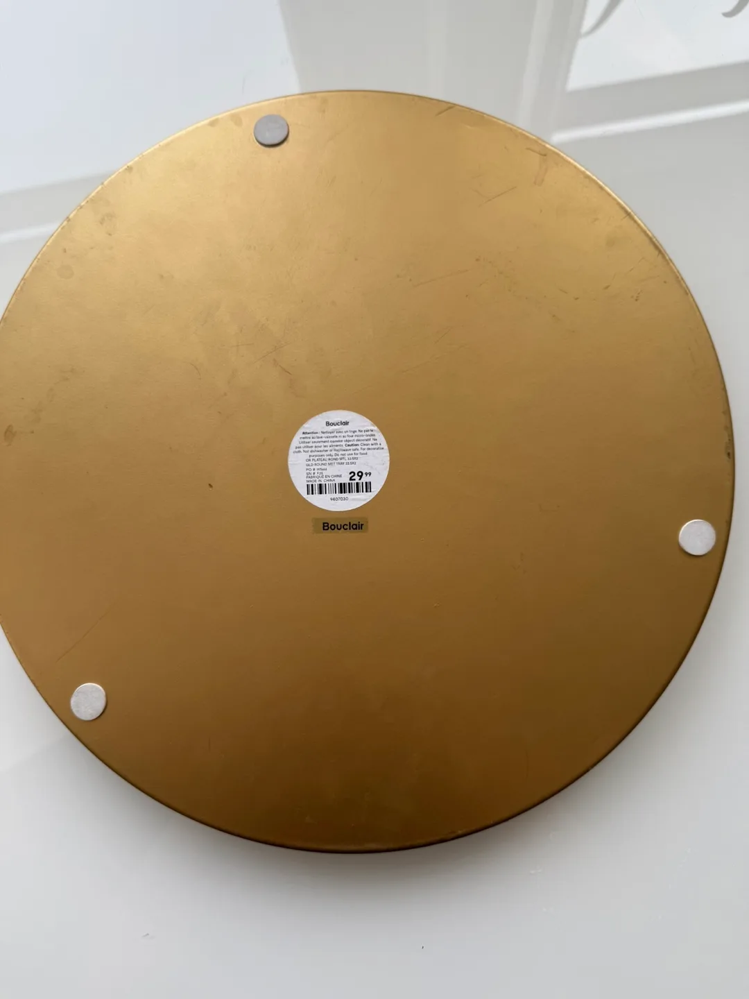 Bouclair Round Gold Metal Tray image indicator(3)