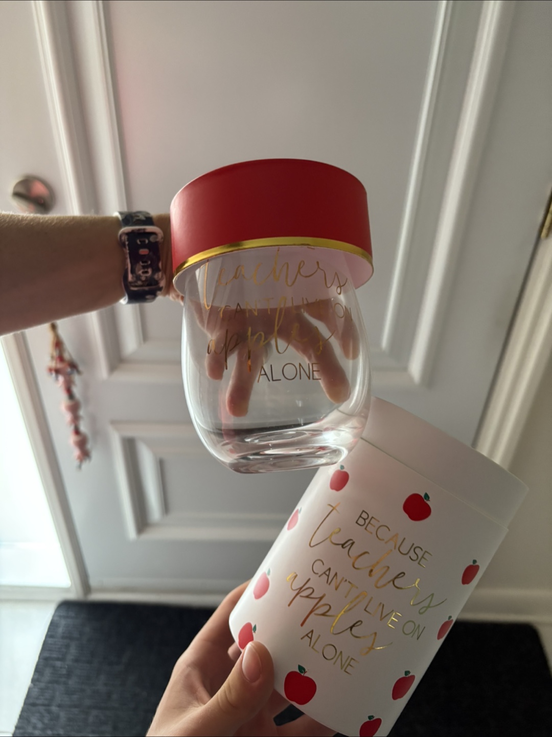 Teachers Can't Live on Apples Alone Glass 🧡