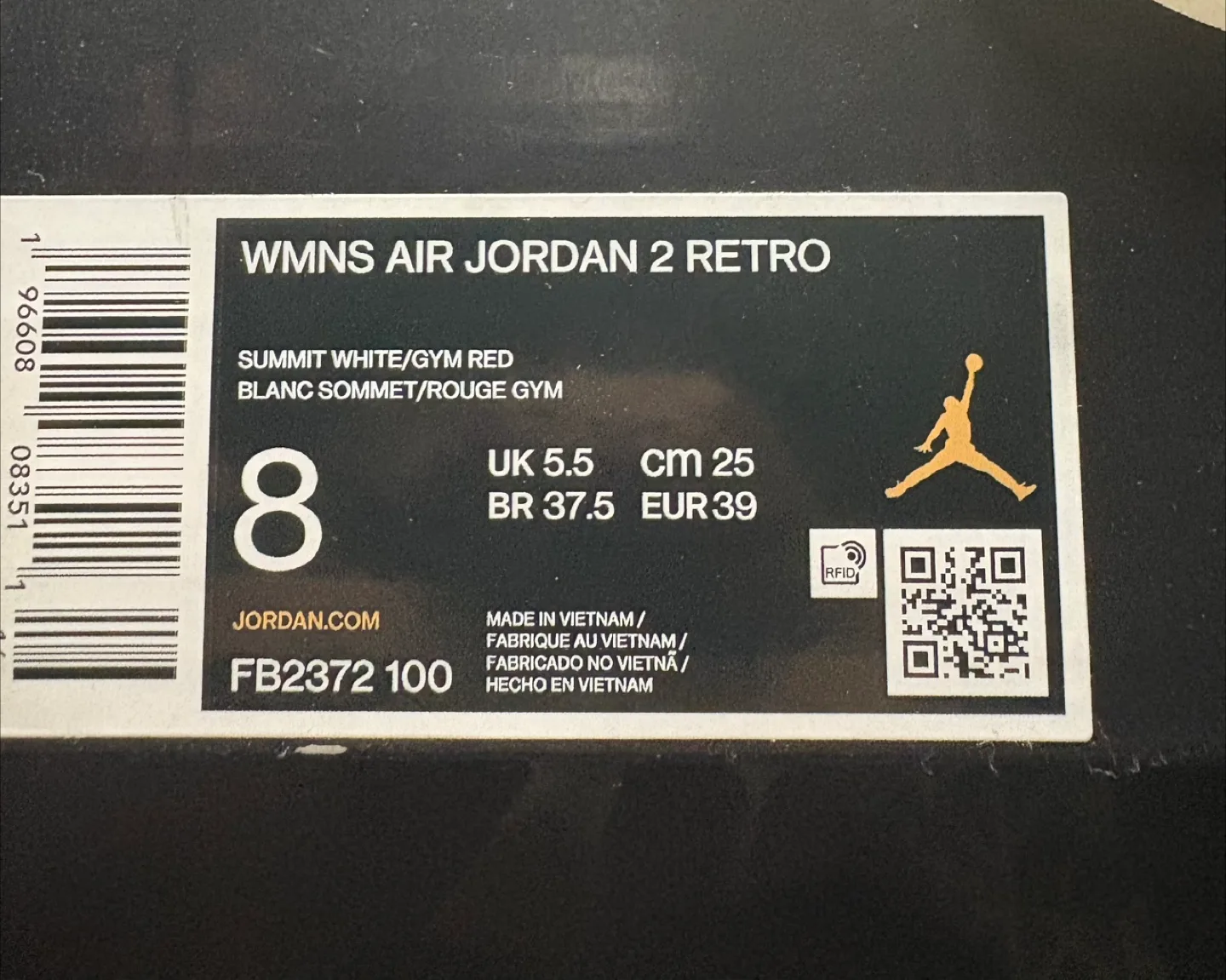 Air Jordan 2 Retro Women's Size 8 image indicator(5)