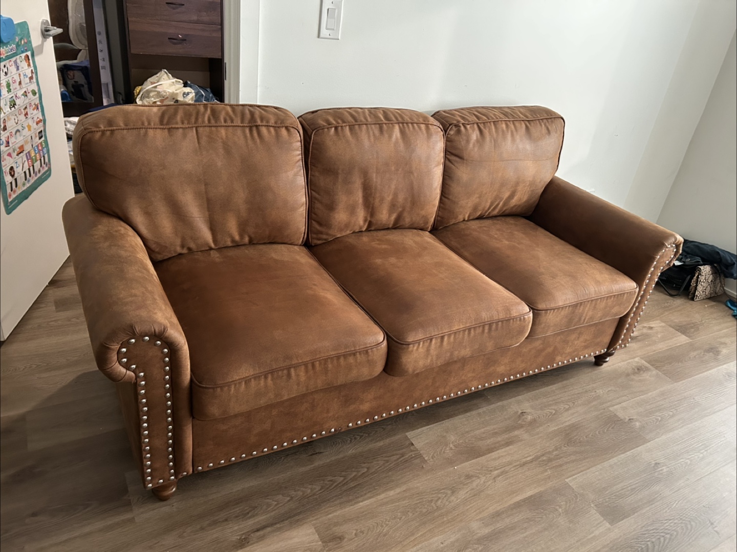 Wayfair Brown Faux Leather Sofa - photo 2