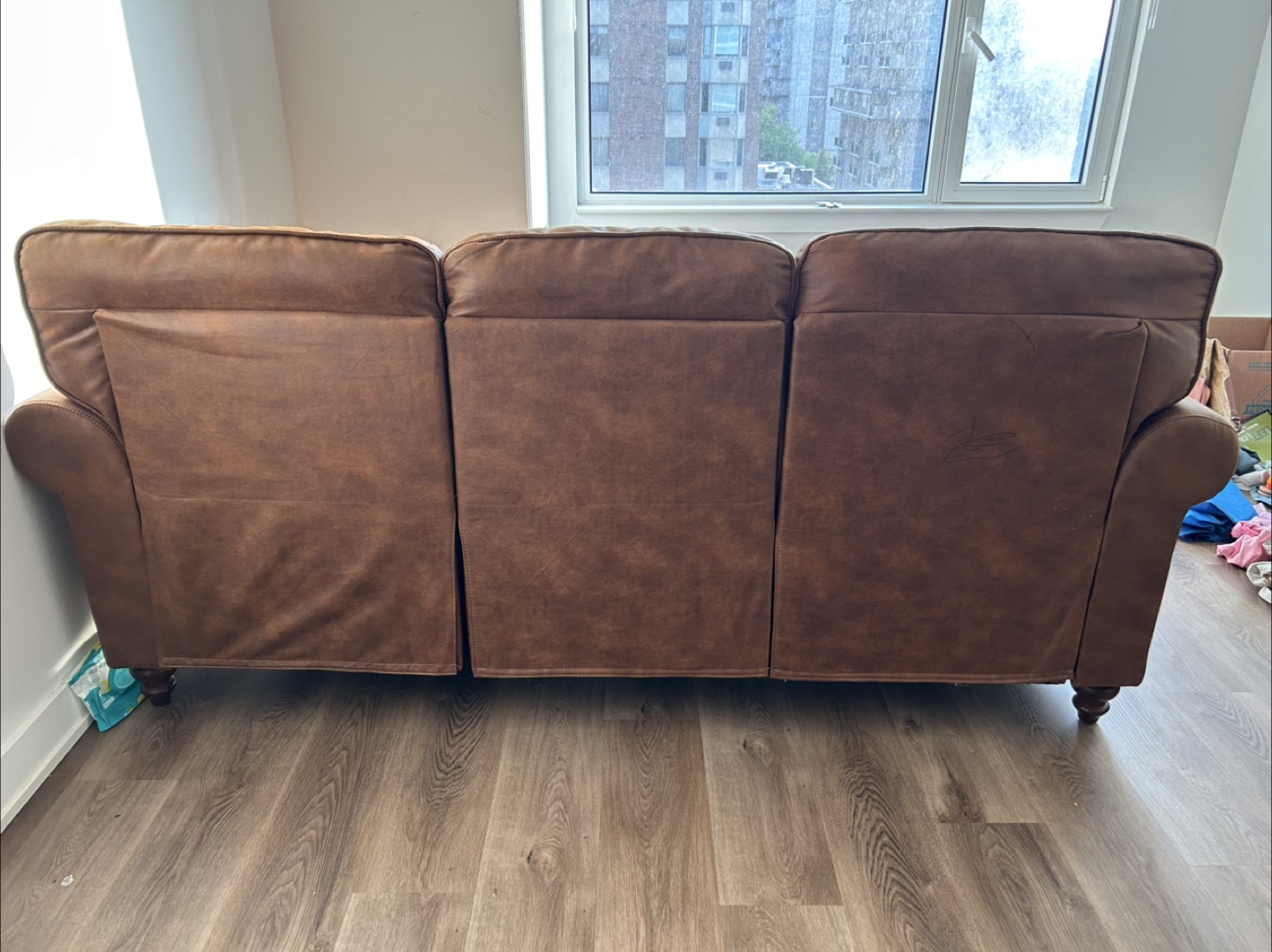Wayfair Brown Faux Leather Sofa - photo 5