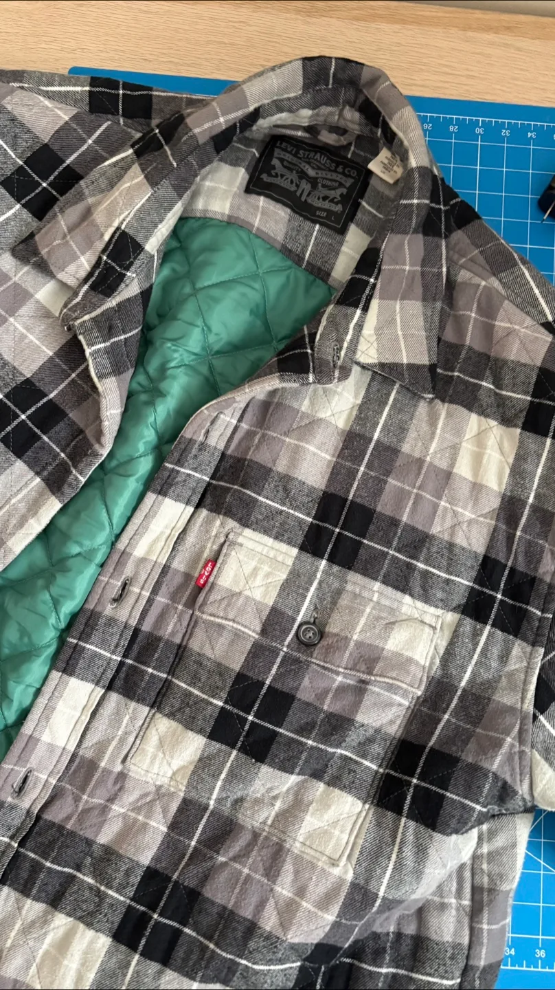 Levi's Lined Flannel Shirt Jacket - Size L image indicator(2)