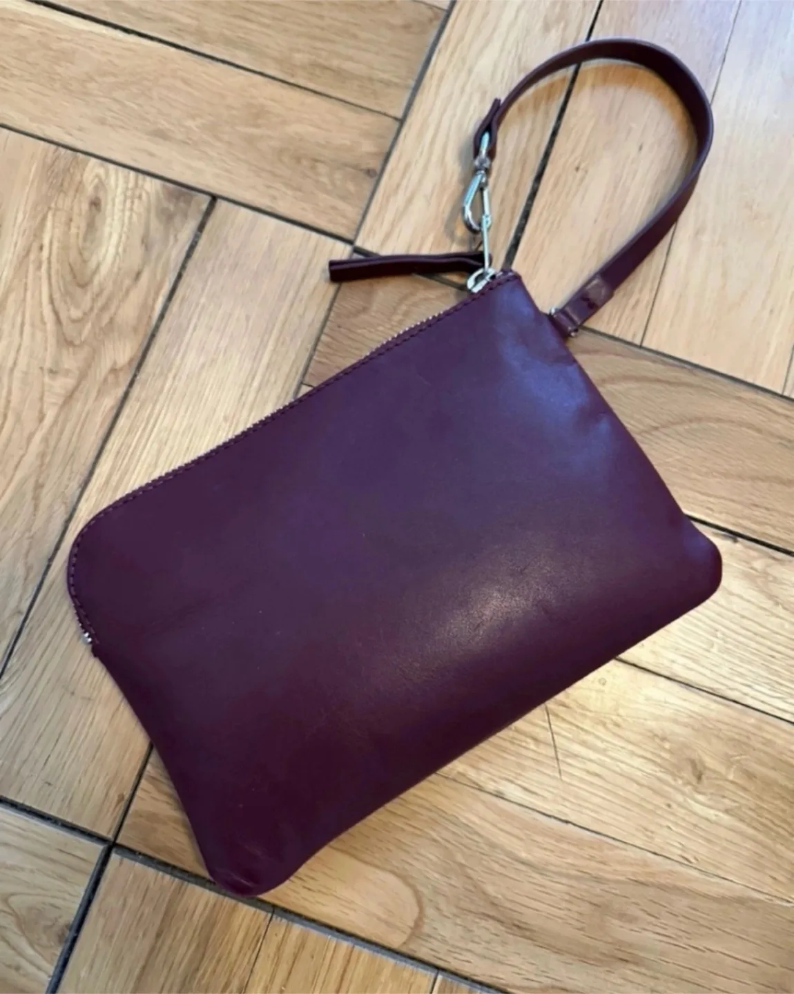 Purple Leather Wristlet Clutch 🧡 thumbnail