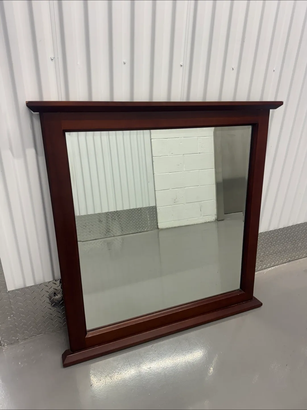 Brown Framed Wall Mirror thumbnail