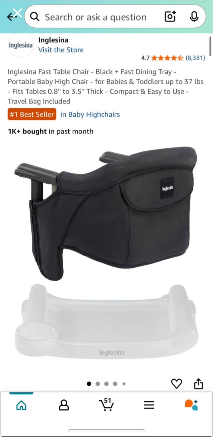 Inglesina Fast Table Chair - Black - photo 3