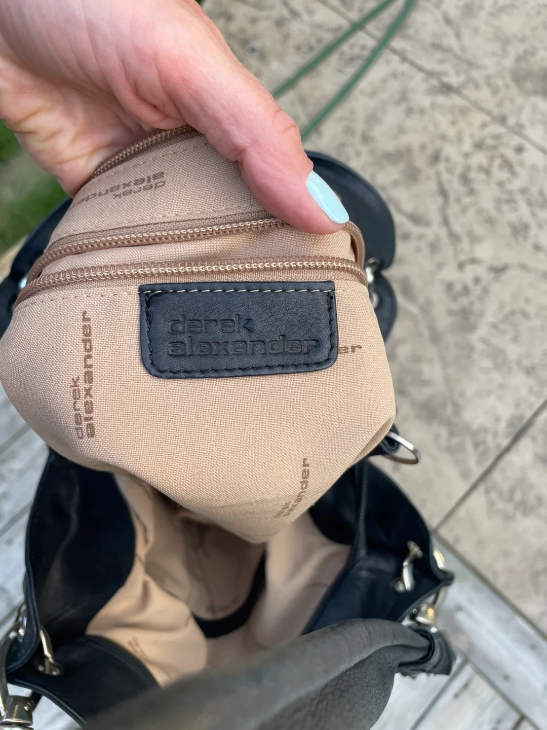 Derek Alexander Black Leather Hobo Bag image indicator(2)