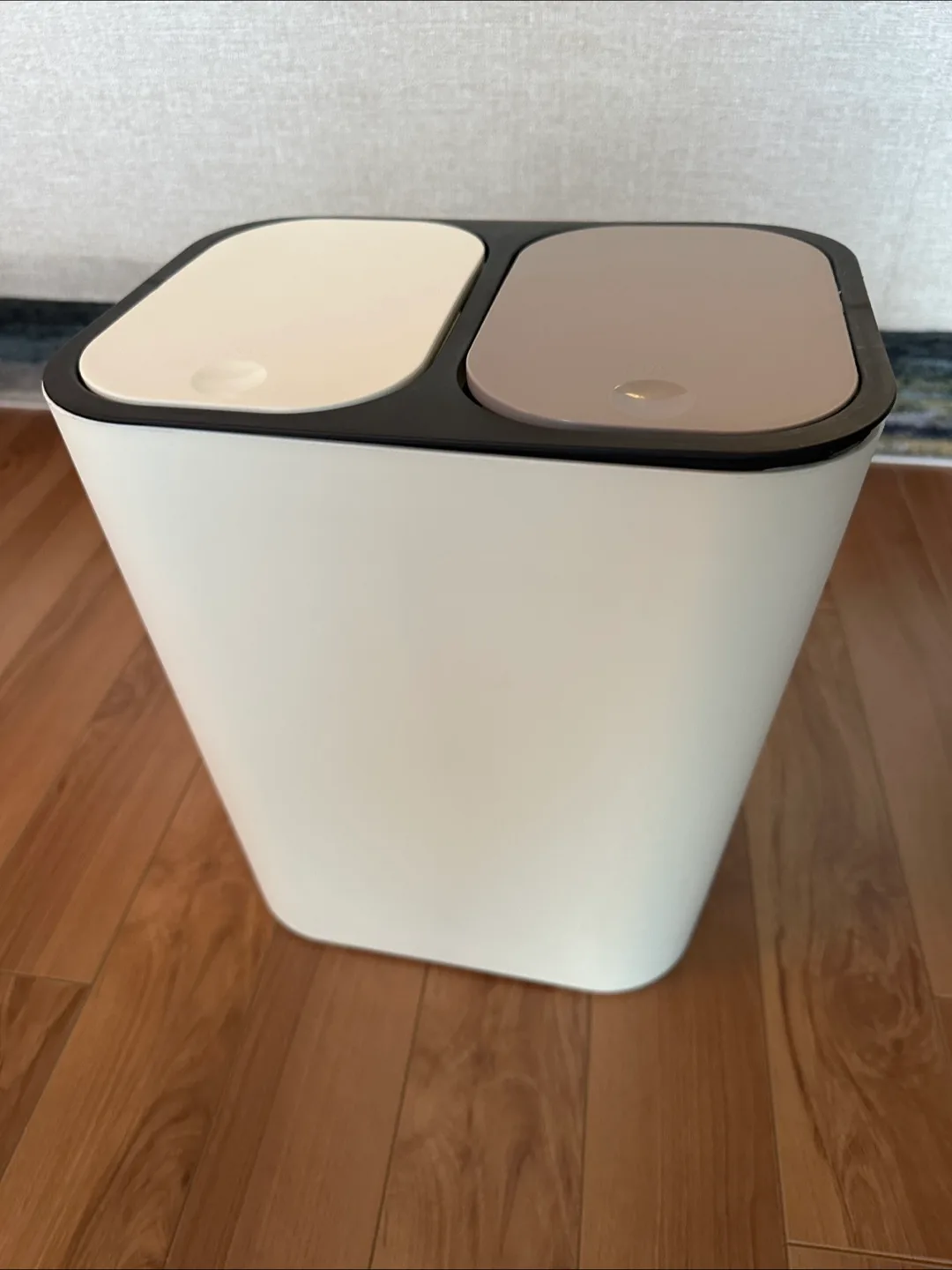 Dual Compartment Recycling Bin, White & Grey thumbnail