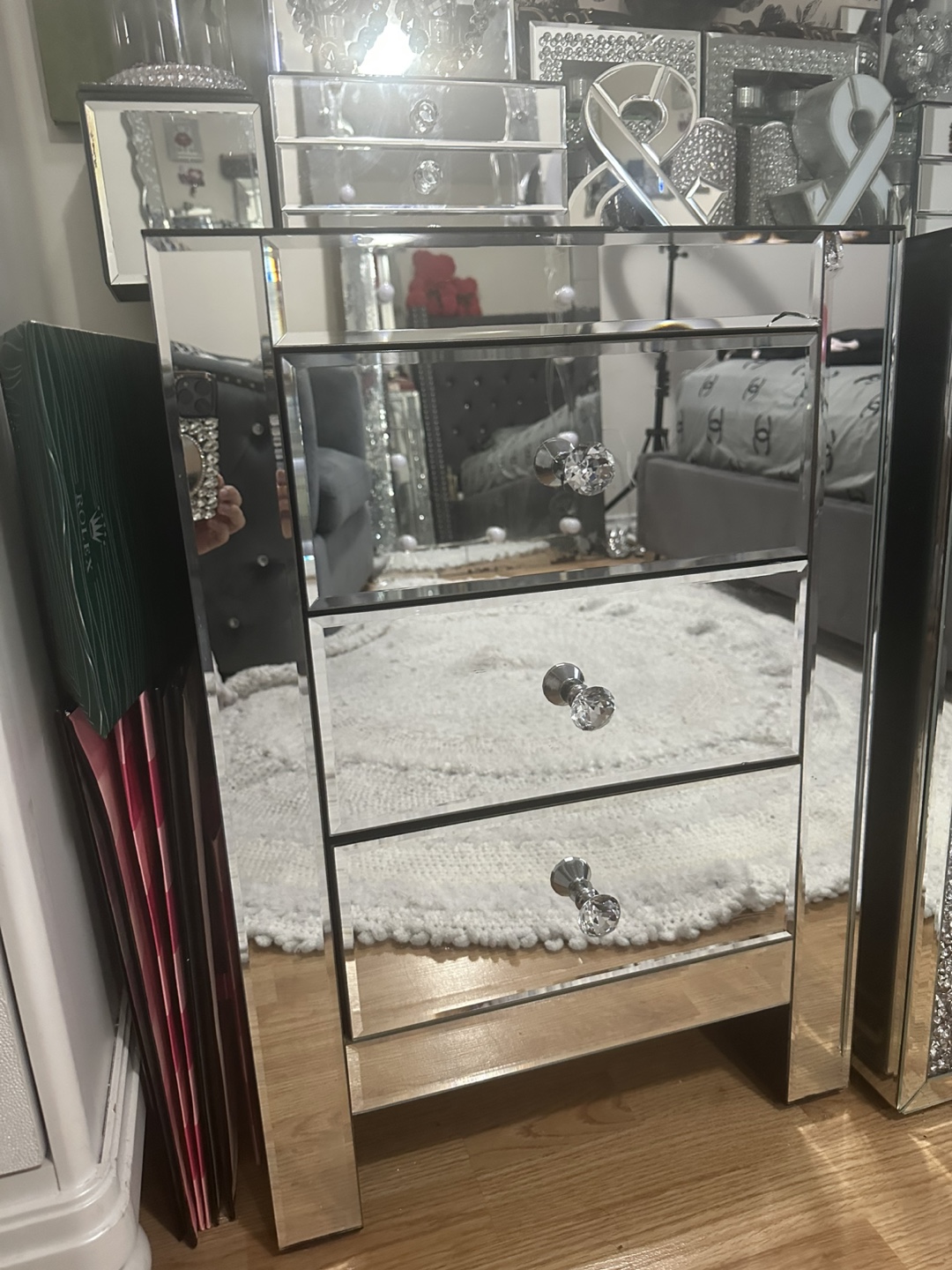 Mirrored 3-Drawer Chest