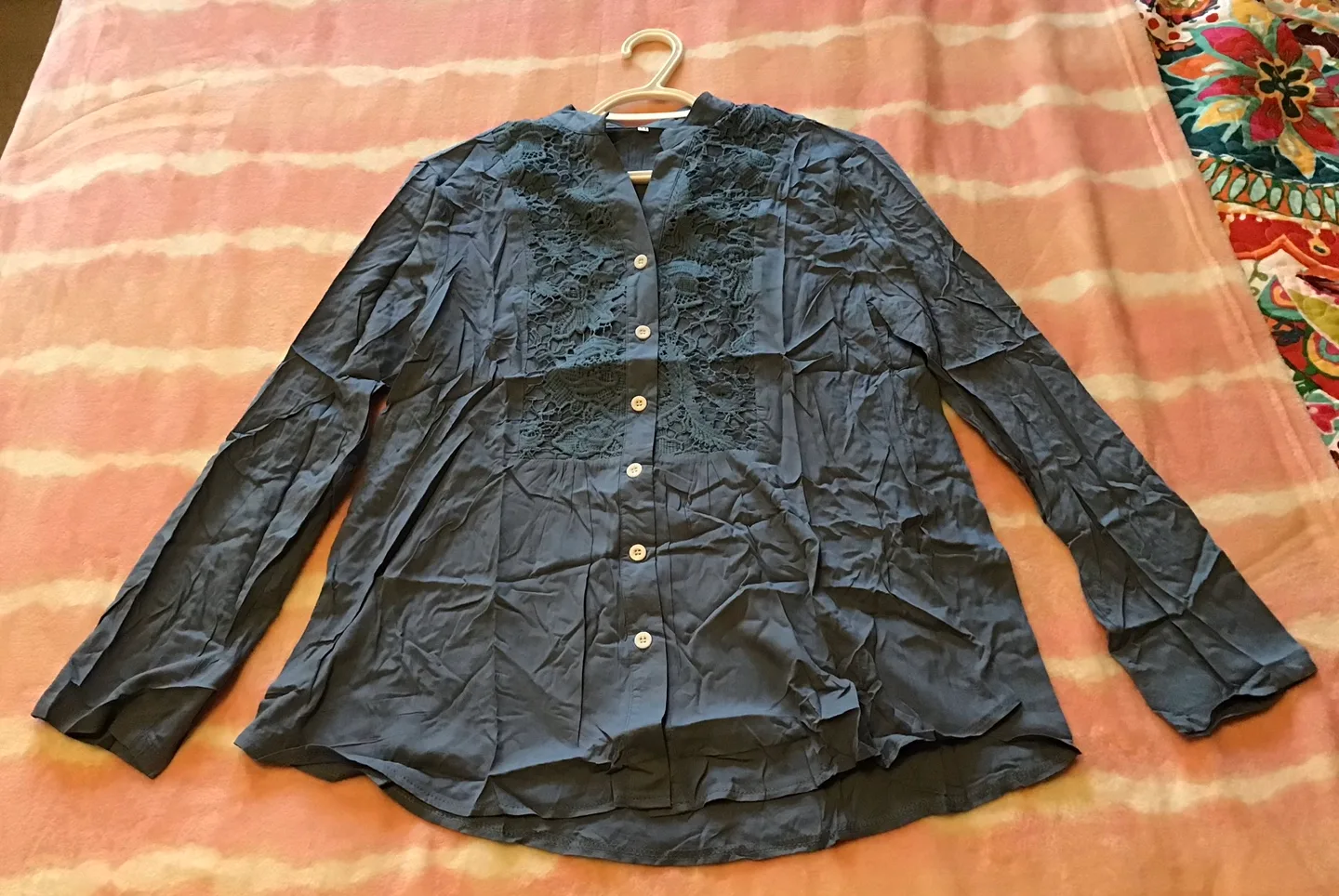 🤩 Blue Long Sleeve Blouse - Size S thumbnail