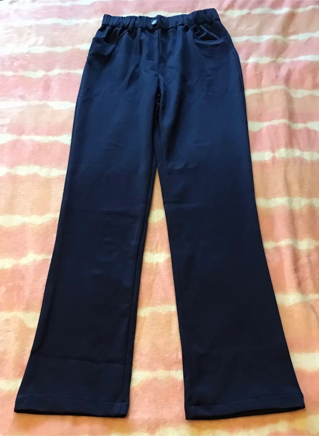 🤩 Navy Blue Elastic Waist Pants Size S thumbnail