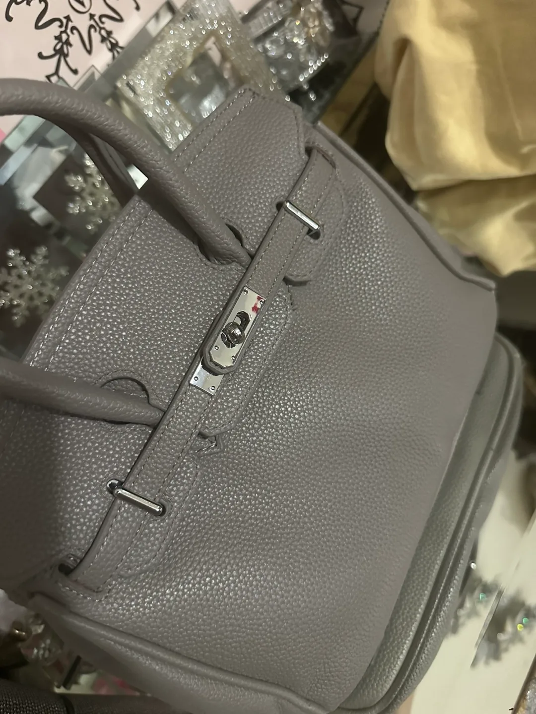 Grey Leather Handbag thumbnail
