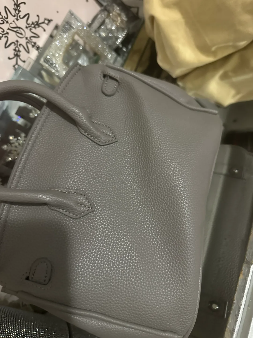Grey Leather Handbag thumbnail