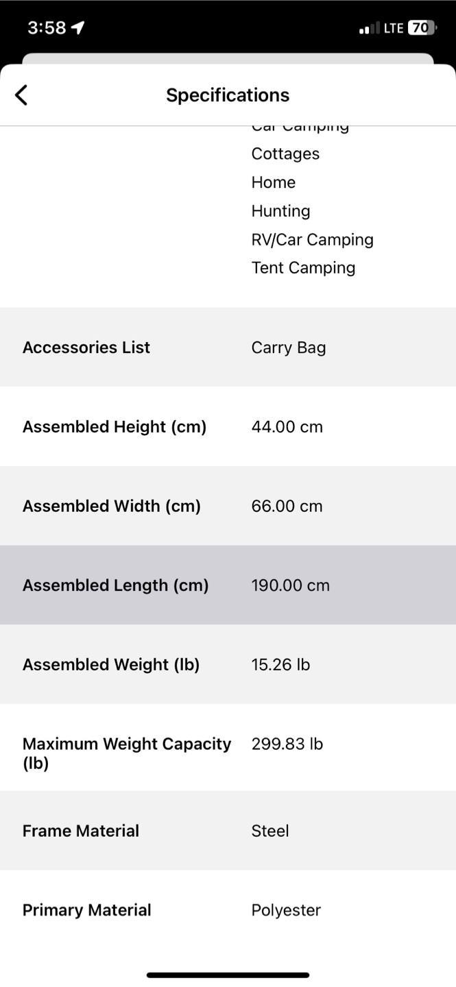 Woods Instant Portable Folding Camping Cot Bed, Grey - photo 4