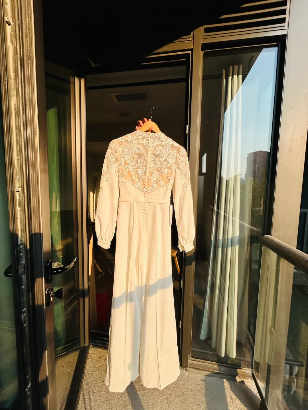 White Lace Wedding Jumpsuit image indicator(6)