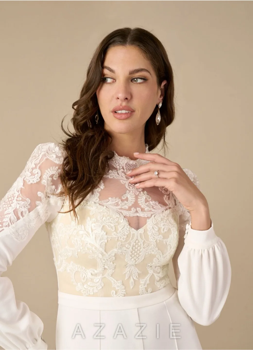 White Lace Wedding Jumpsuit image indicator(7)