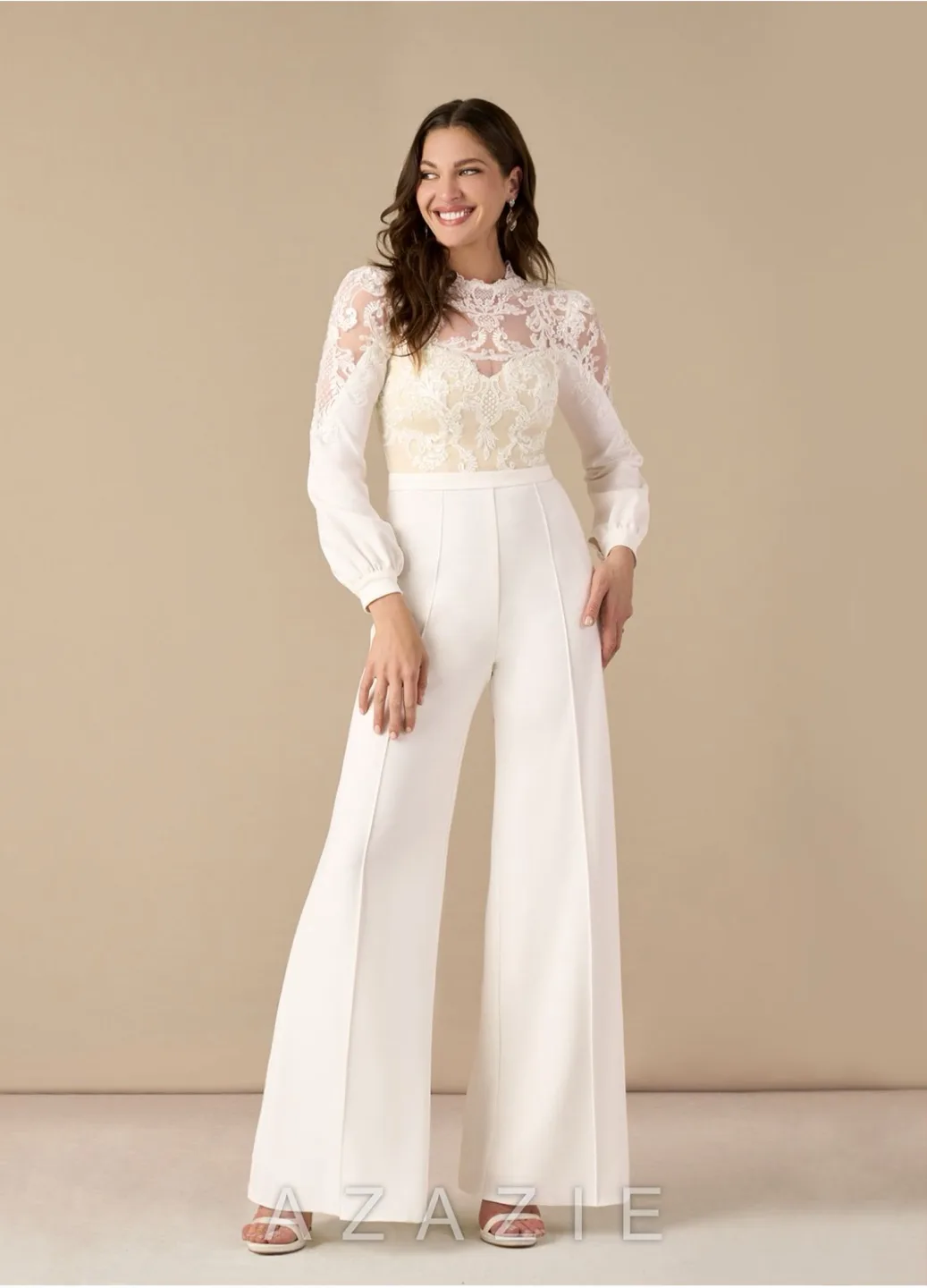 White Lace Wedding Jumpsuit image indicator(8)