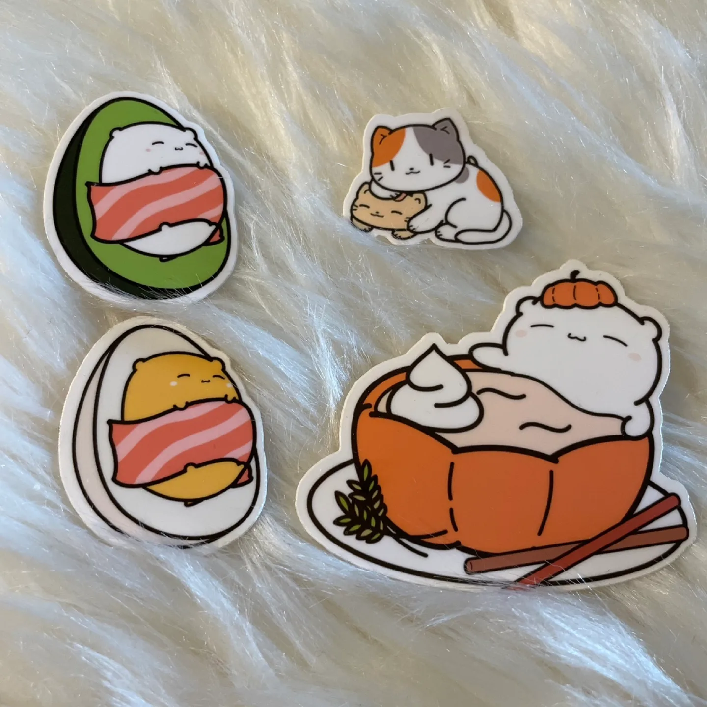 Cute Foodie Cat Stickers Cafe de Yume thumbnail