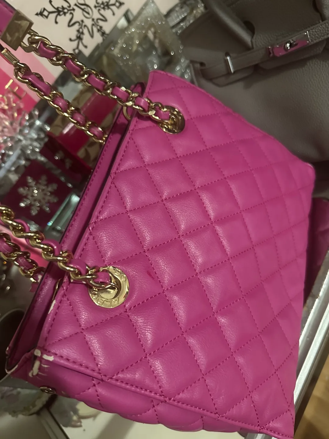 Aldo Pink Quilted Shoulder Bag thumbnail