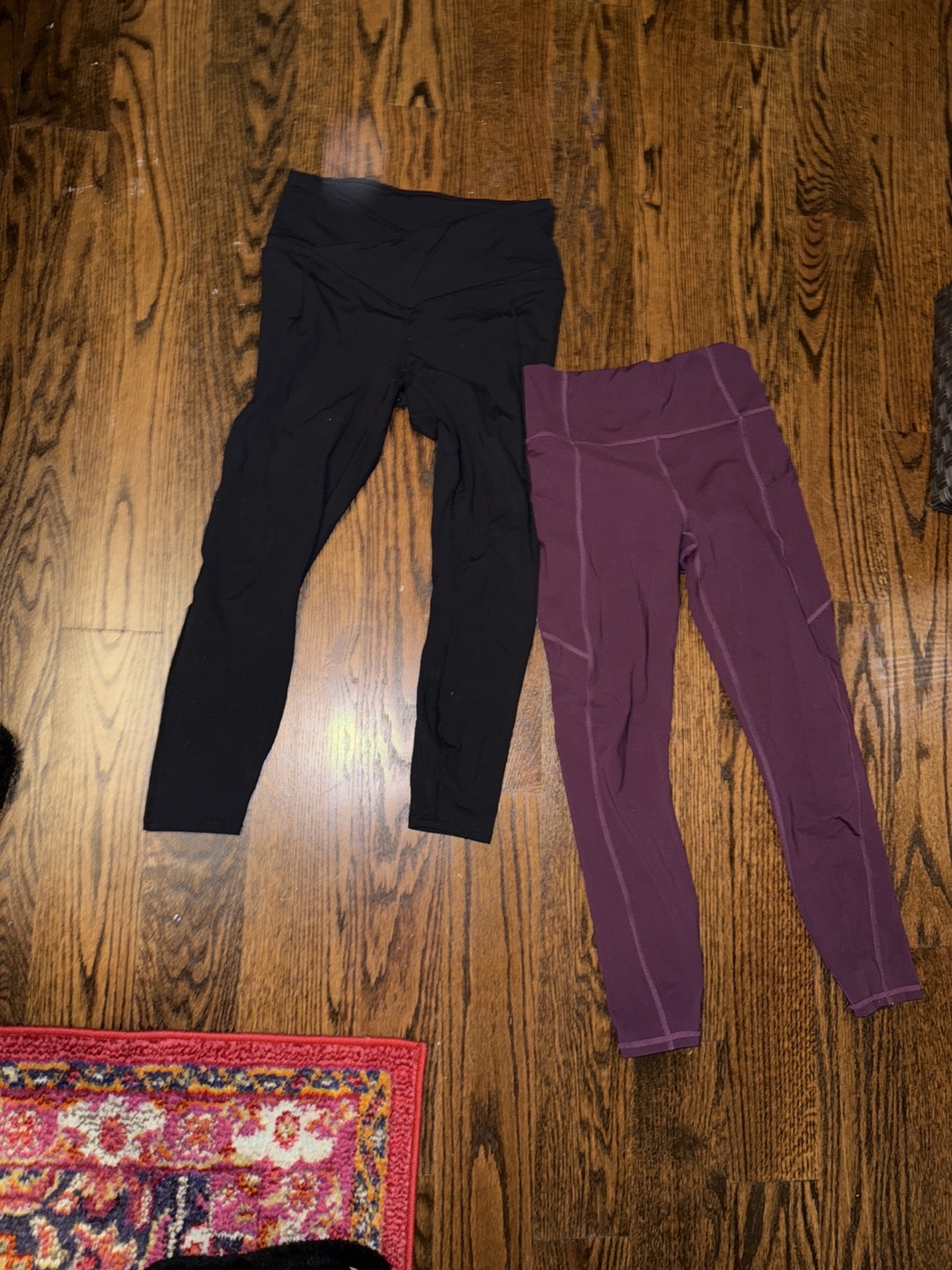 Fabletics PureLuxe Leggings - Black & Burgundy