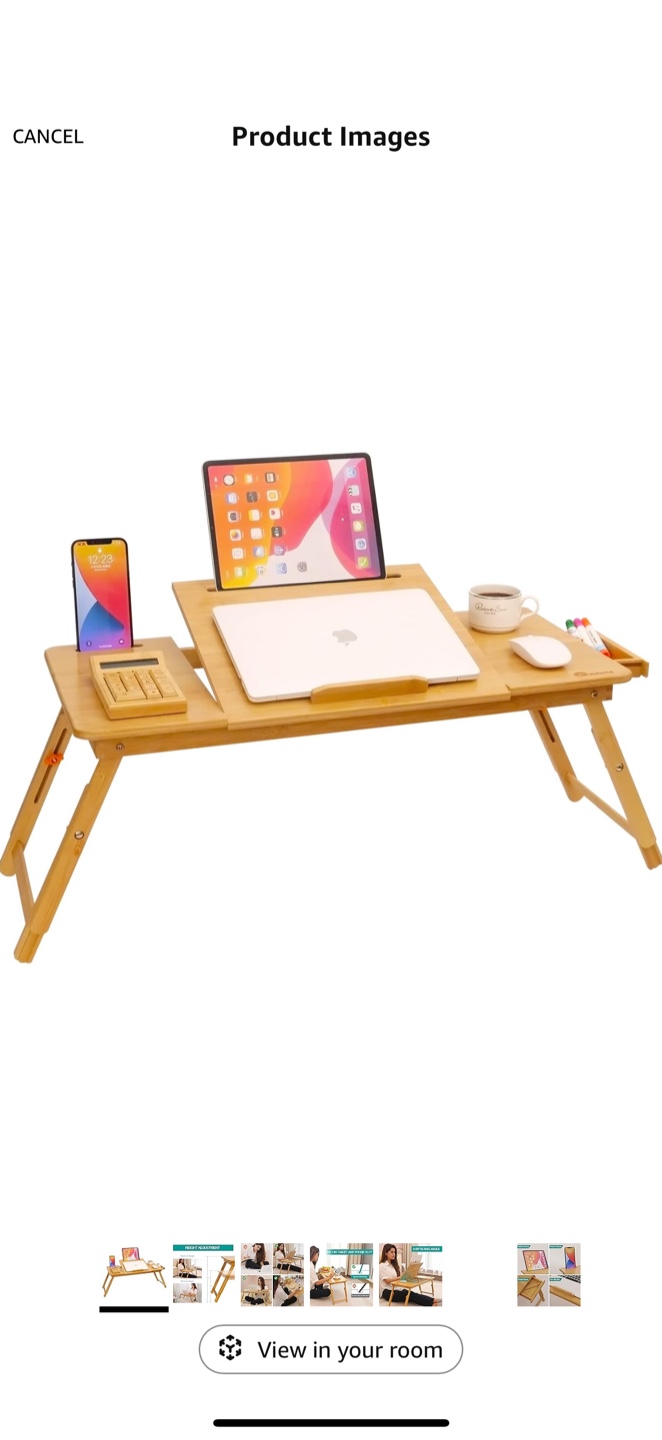 Adjustable Bamboo Laptop Desk - photo 3