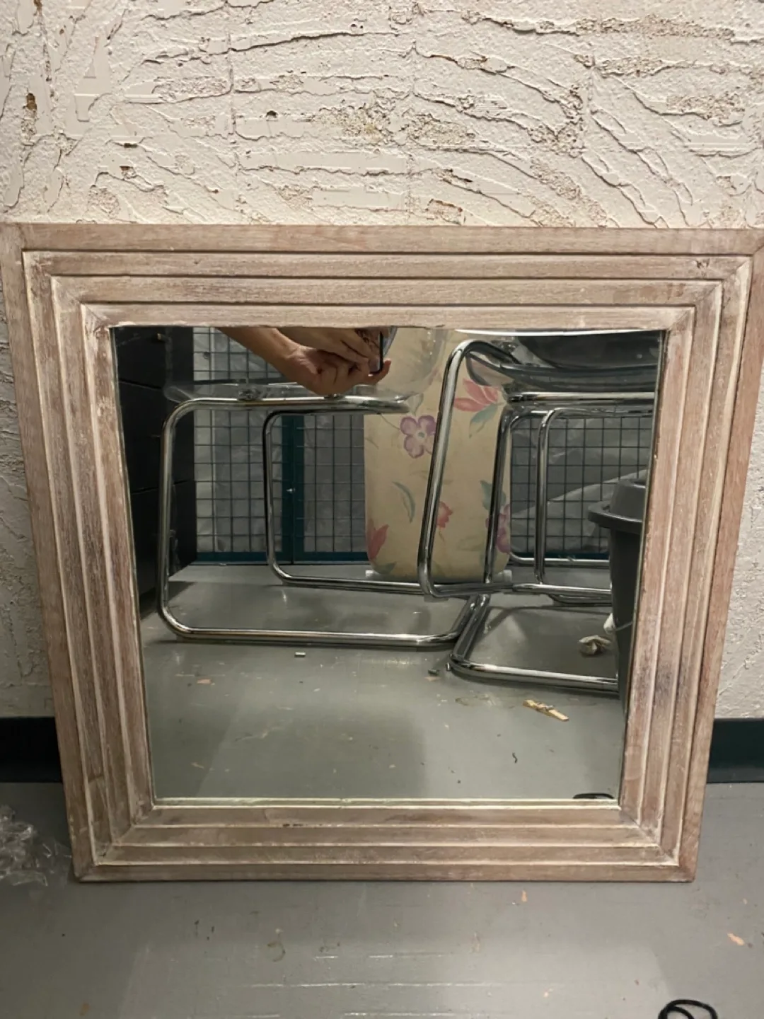 Square Wood Framed Mirror thumbnail