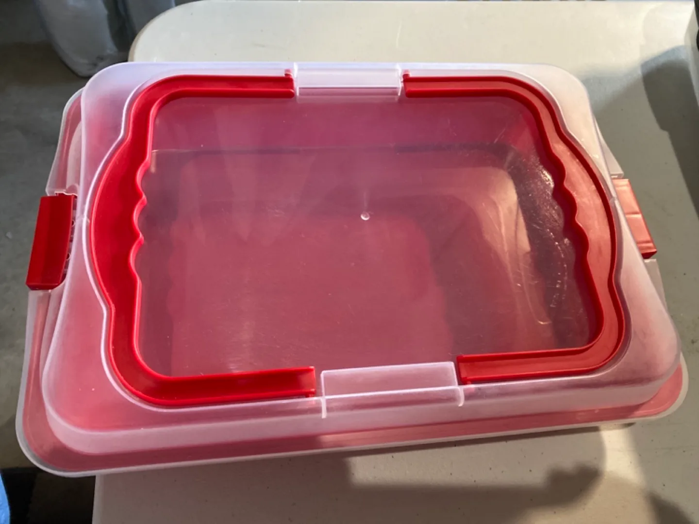 Red & Clear Plastic Storage Container thumbnail