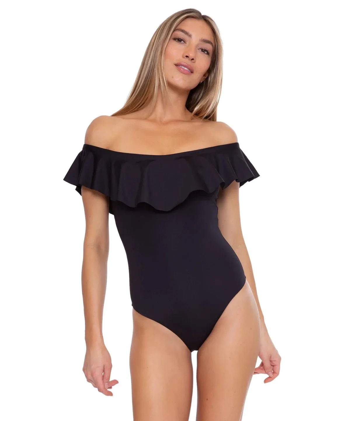 Topshop Off Shoulder One Piece Bathing Suit thumbnail