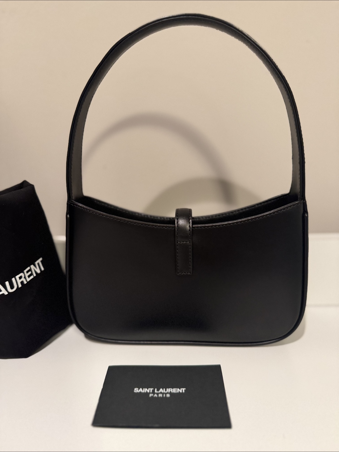 Saint Laurent YSL Black Leather Hobo Bag - photo 4