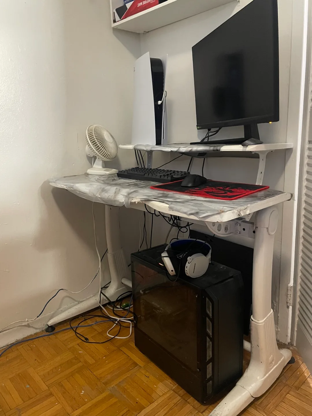 Gaming Desk with Shelves thumbnail