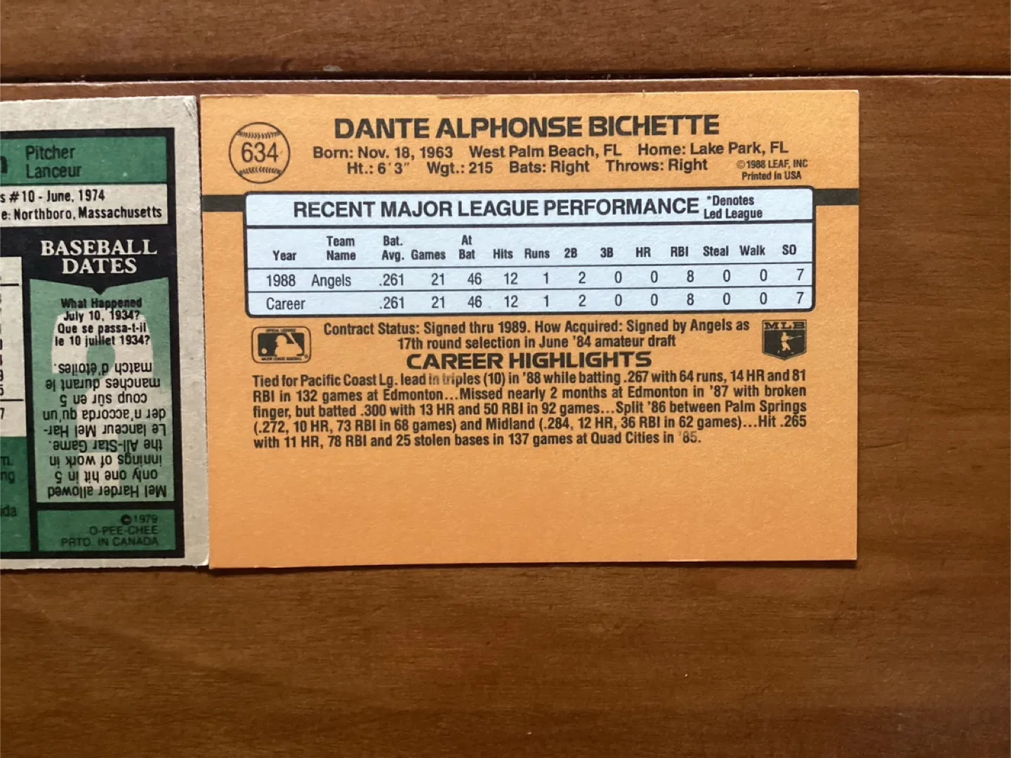 MLB Cards 1979 MARK FIDRYCH #329 & DANTE BICHETTE RC #635 image indicator(6)