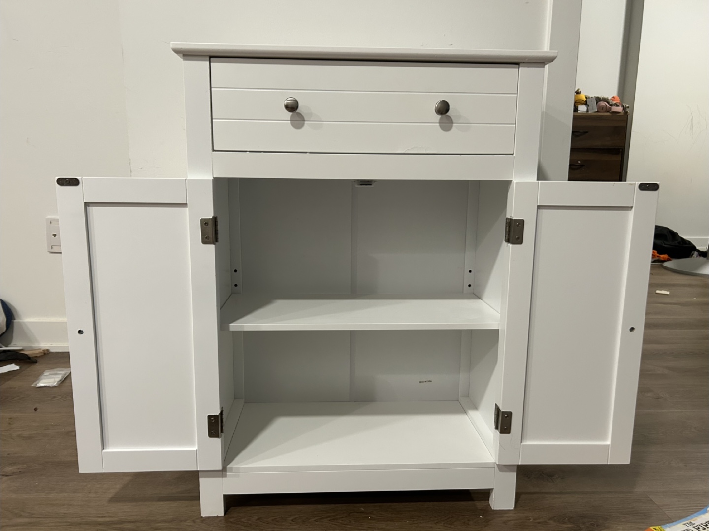 White Cabinet with Drawer - photo 2