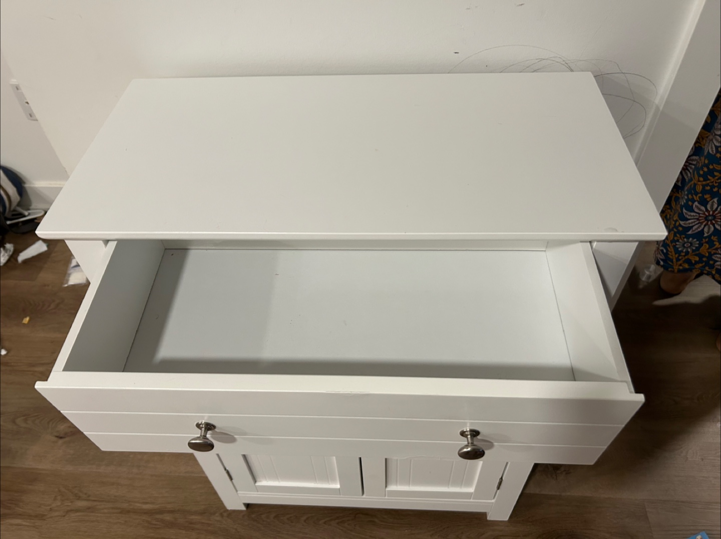 White Cabinet with Drawer - photo 3