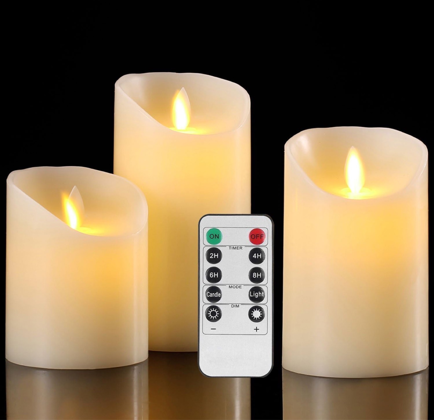 3PK Flameless LED Candles w/ Remote