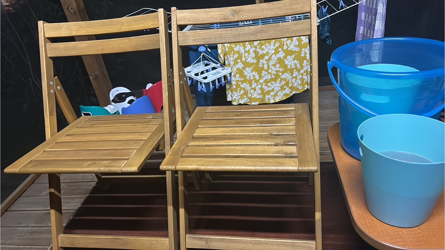 Balcony / patio ikea foldable chairs with chair pads for sale - photo 2