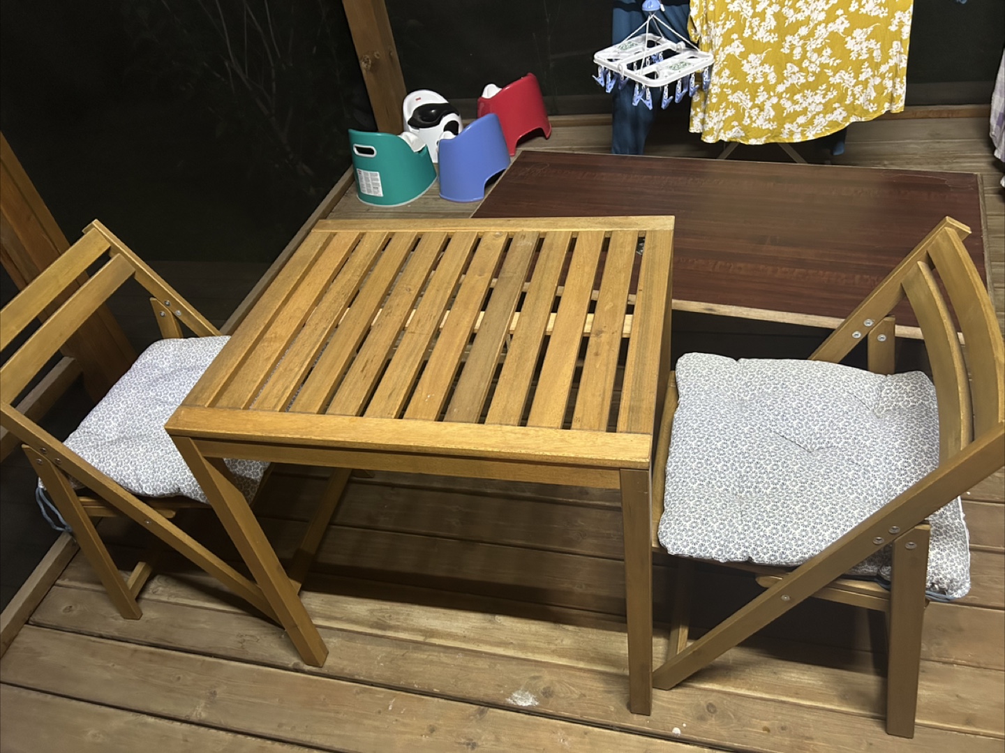 Balcony / patio ikea foldable chairs with chair pads for sale - photo 3