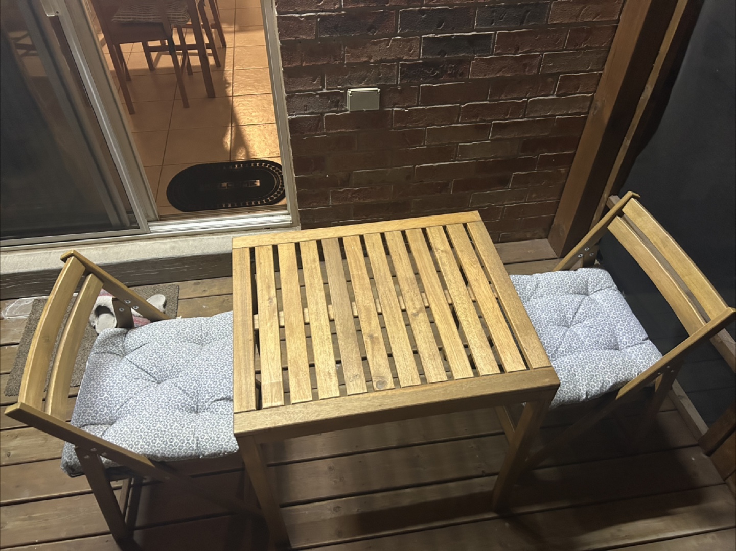 Balcony / patio ikea foldable chairs with chair pads for sale - photo 4