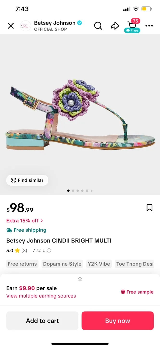 Betsey Johnson Cindii Bright Multi Sandals thumbnail