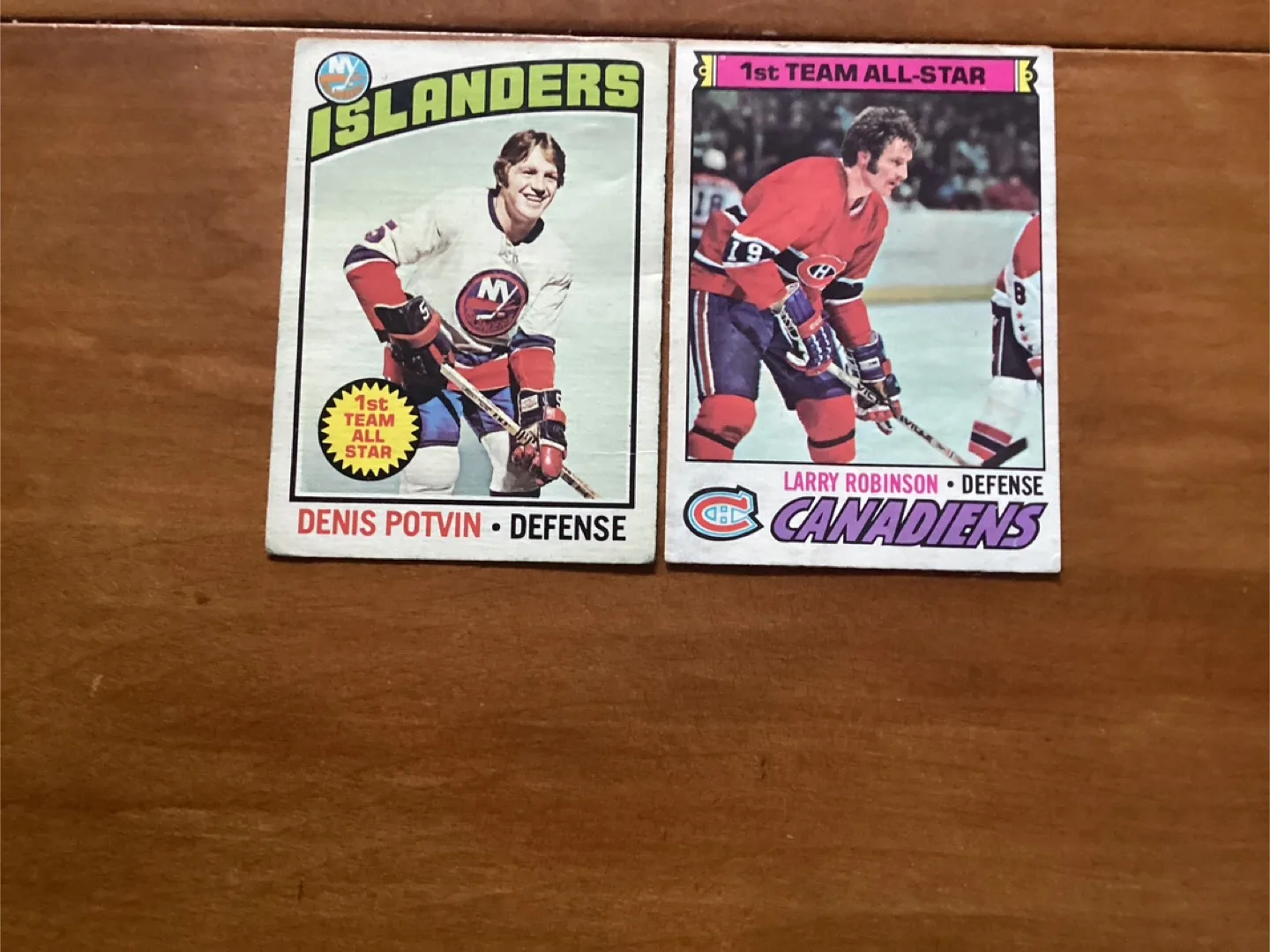 1976-77 OPC DENNIS POTVIN #179 & 77-78 TOPPS LARRY ROBINSON #30 thumbnail