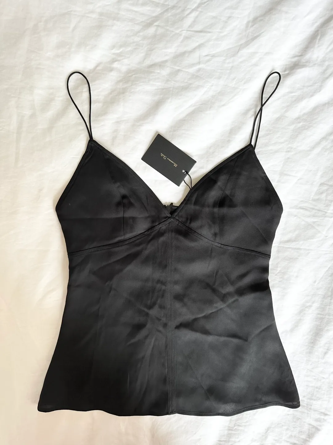 New Massimo Dutti Silk Cami Top in black, Size XS thumbnail