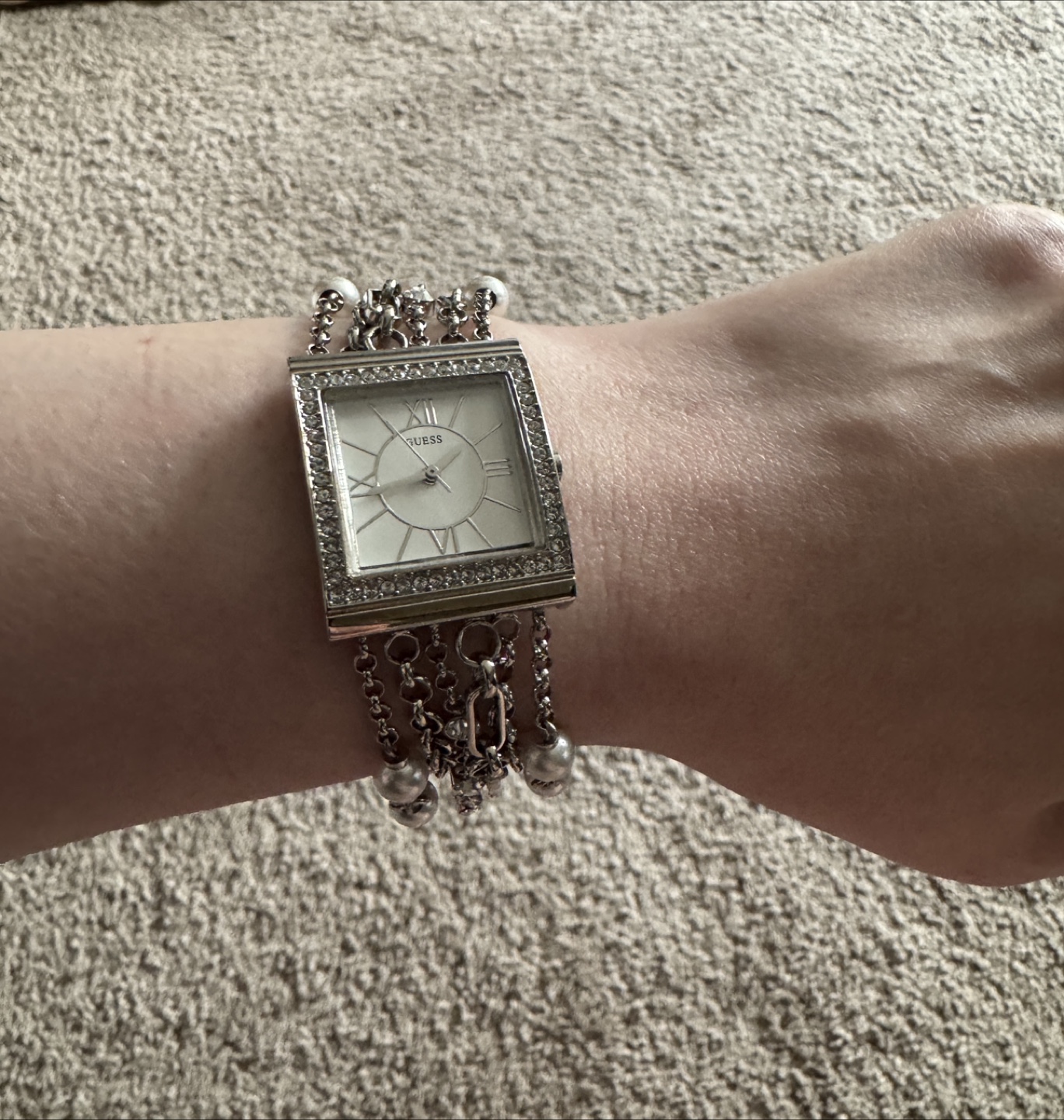 New Guess Silver-Tone Ladies Watch