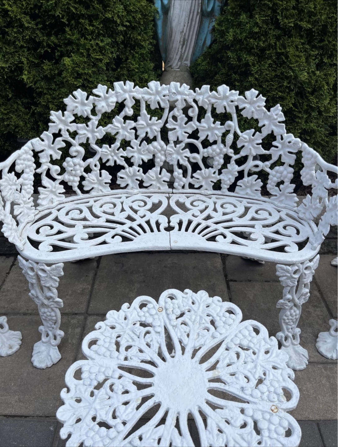 White Cast Aluminum Outdoor Patio Set - photo 4