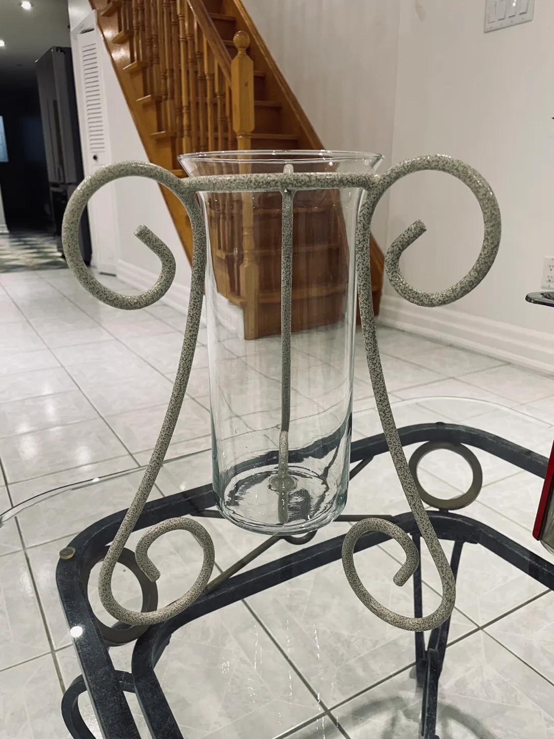 Glass Vase with Metal Stand thumbnail