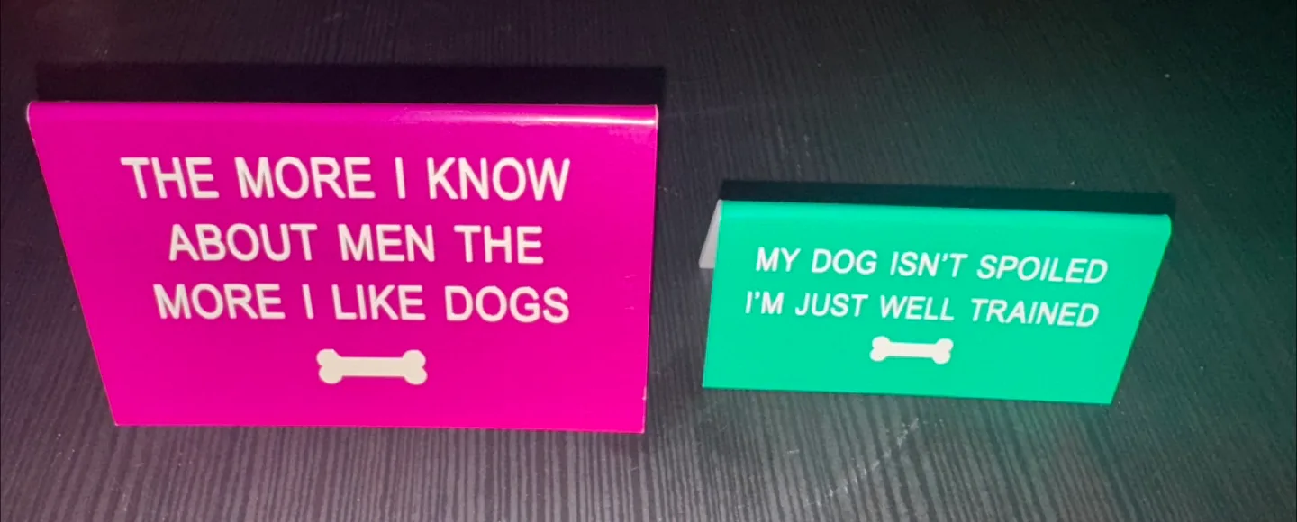 Dog Lover Desk Signs - Pink & Green thumbnail