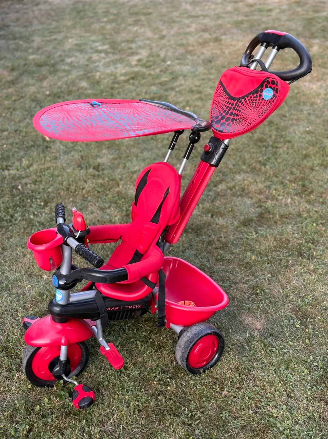 Red Smart Trike with parent handle thumbnail