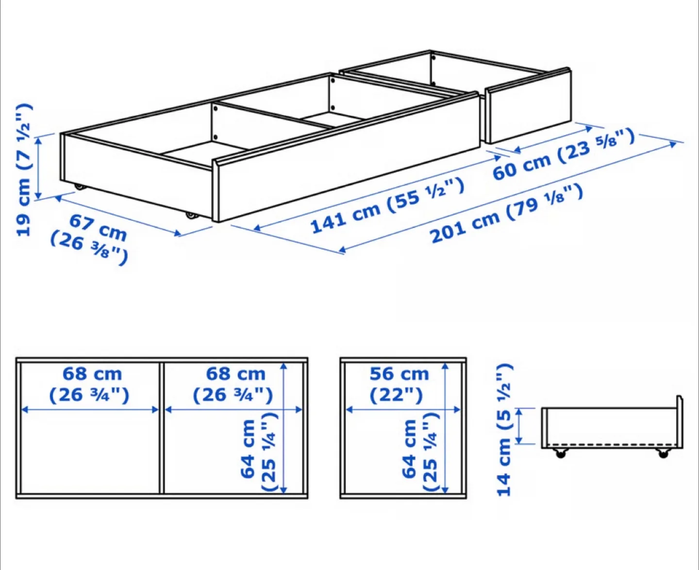 IKEA Bed Storage Boxes - White image indicator(2)